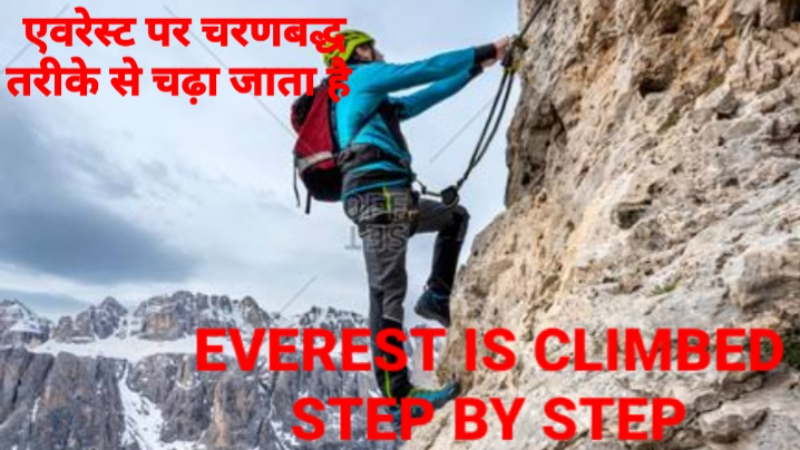 ।।  एवरेस्ट पर चरणबद्ध तरीके से चढ़ा जाता है  ।। EVEREST IS CLIMBED STEP BY STEP